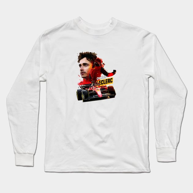 Racing Leclerc Long Sleeve T-Shirt by pxl_g